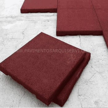 Caucho Macizo Loseta Roja 20MM 0,5X0,5